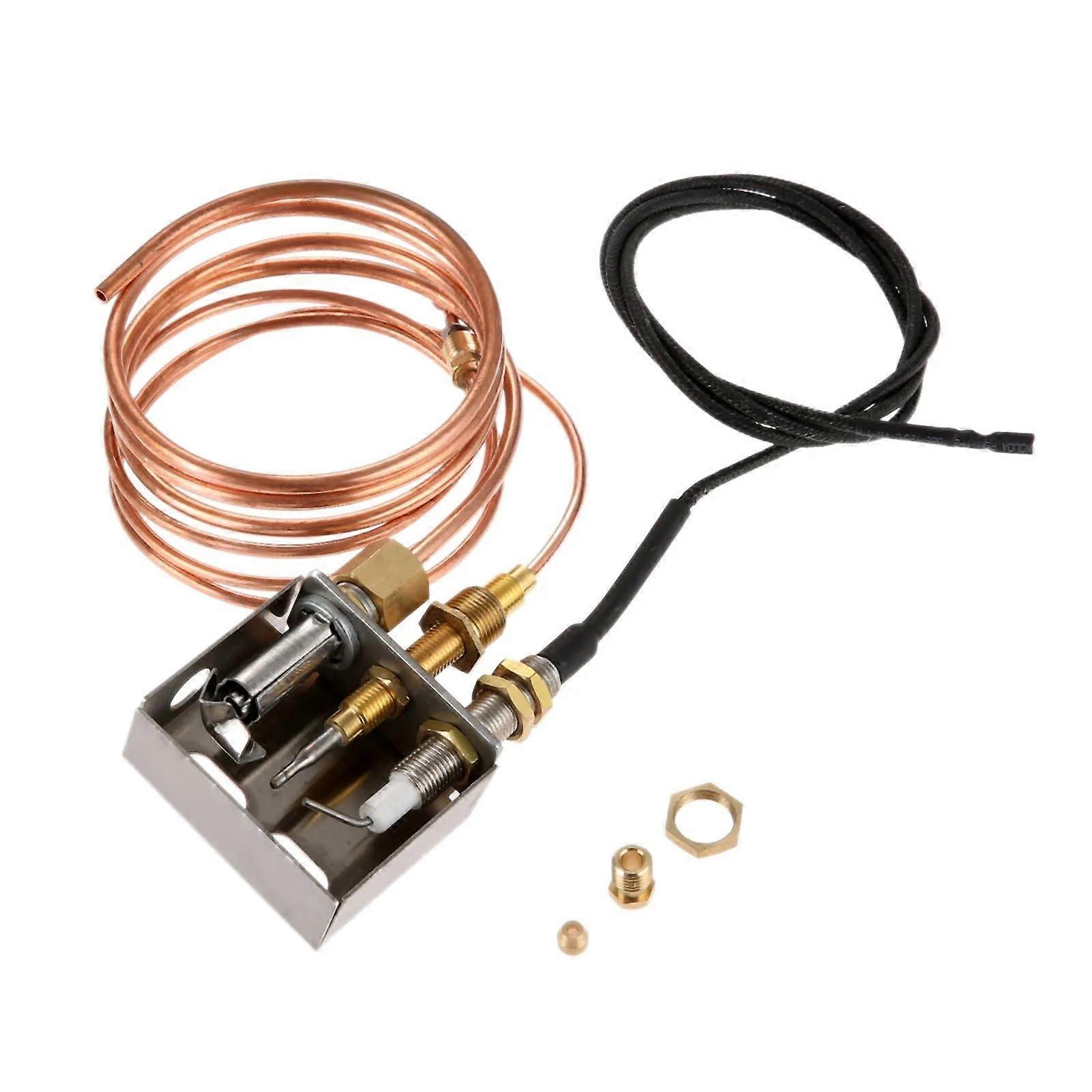 Propane Fireplace Pilot Burner Assembly with Flexible 900mm Thermocouple and Secure M81 Igniter Replacement Kit