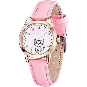 Reloj luminoso en forma de oreja de gato para niña rosa (rosa)