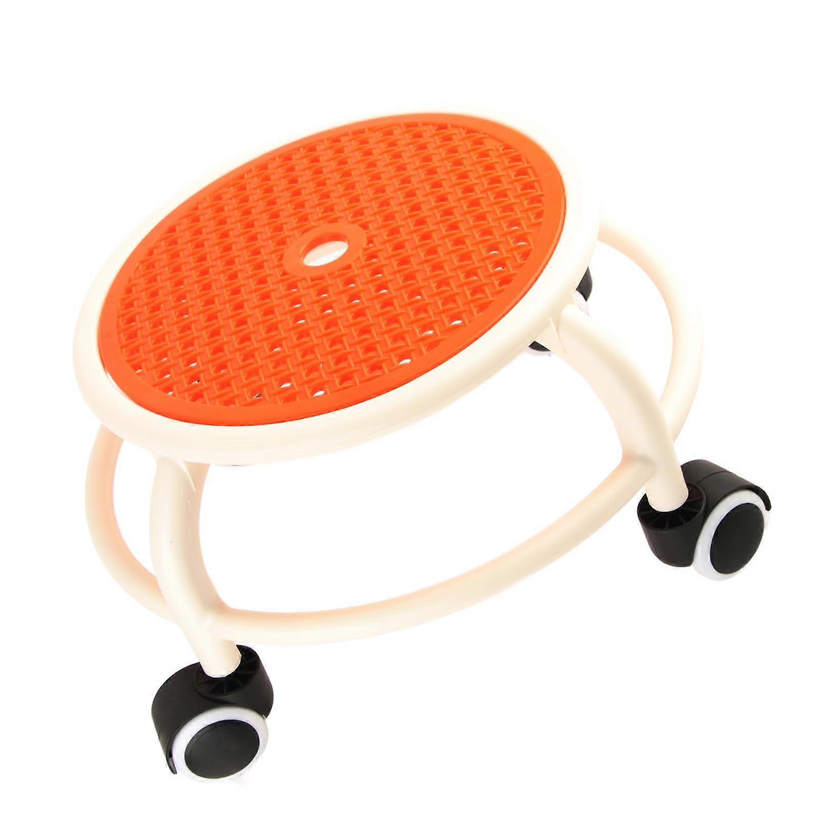 Adjustable Rolling Stool with  Weight Capacity, Bright Orange Finish for Home and Workshop