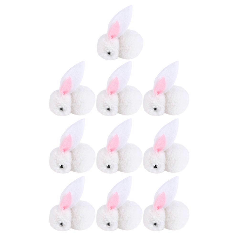 Easter Rabbit Doll Plush Ornament for Decoration 10Pcs White