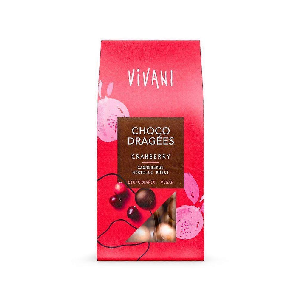 Vivani Choco Dragees Cranberry 75G