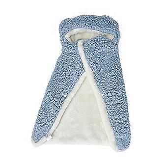 Haustier-Cape-Decke, Winter-Fleece, warmer Hundemantel mit Kapuze, Katzenmantel für kaltes Wetter, Schlafdecke