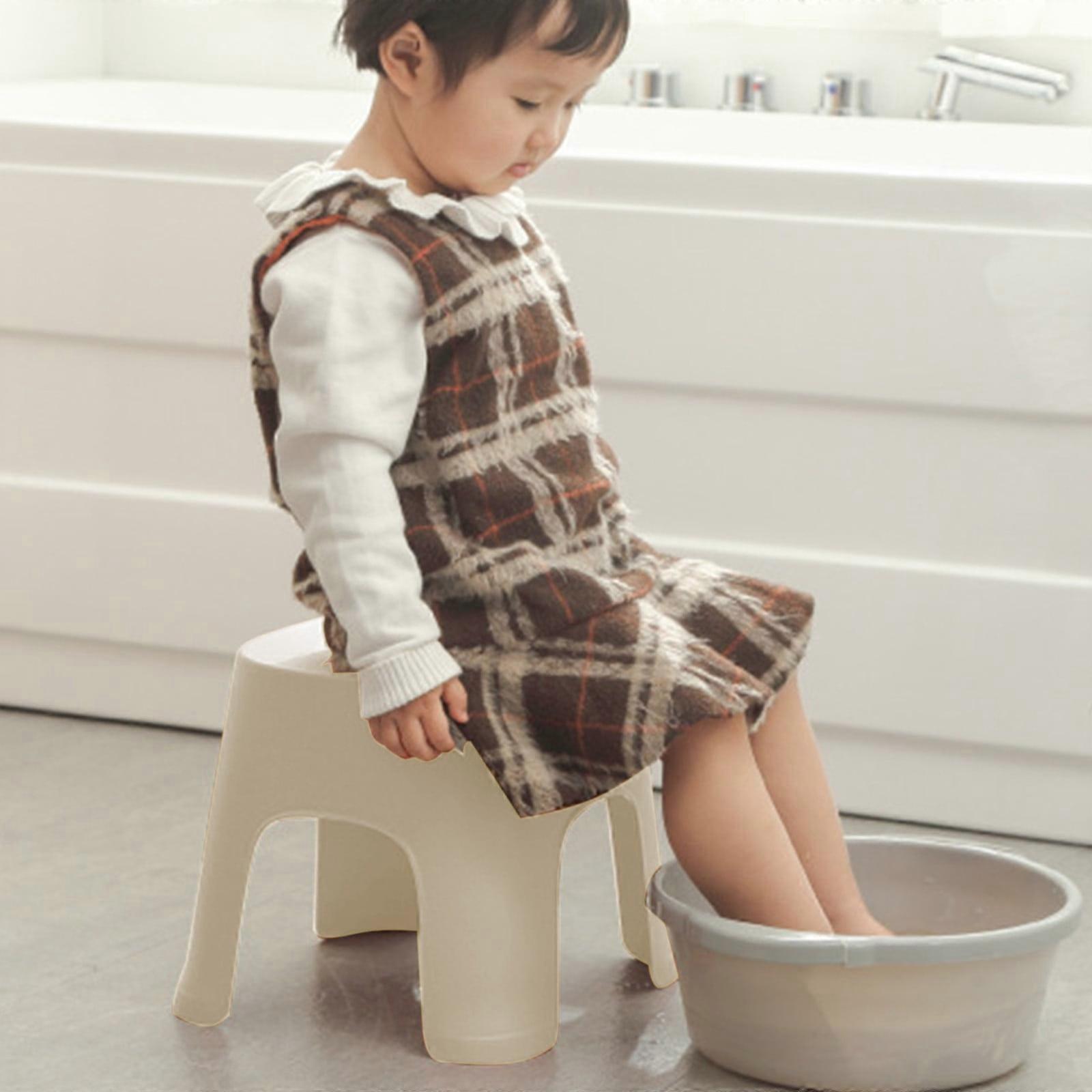 Bathroom Small Plastic Stool,Sturdy Non-Slip Bath Stool,Stackable Small Foot Stool