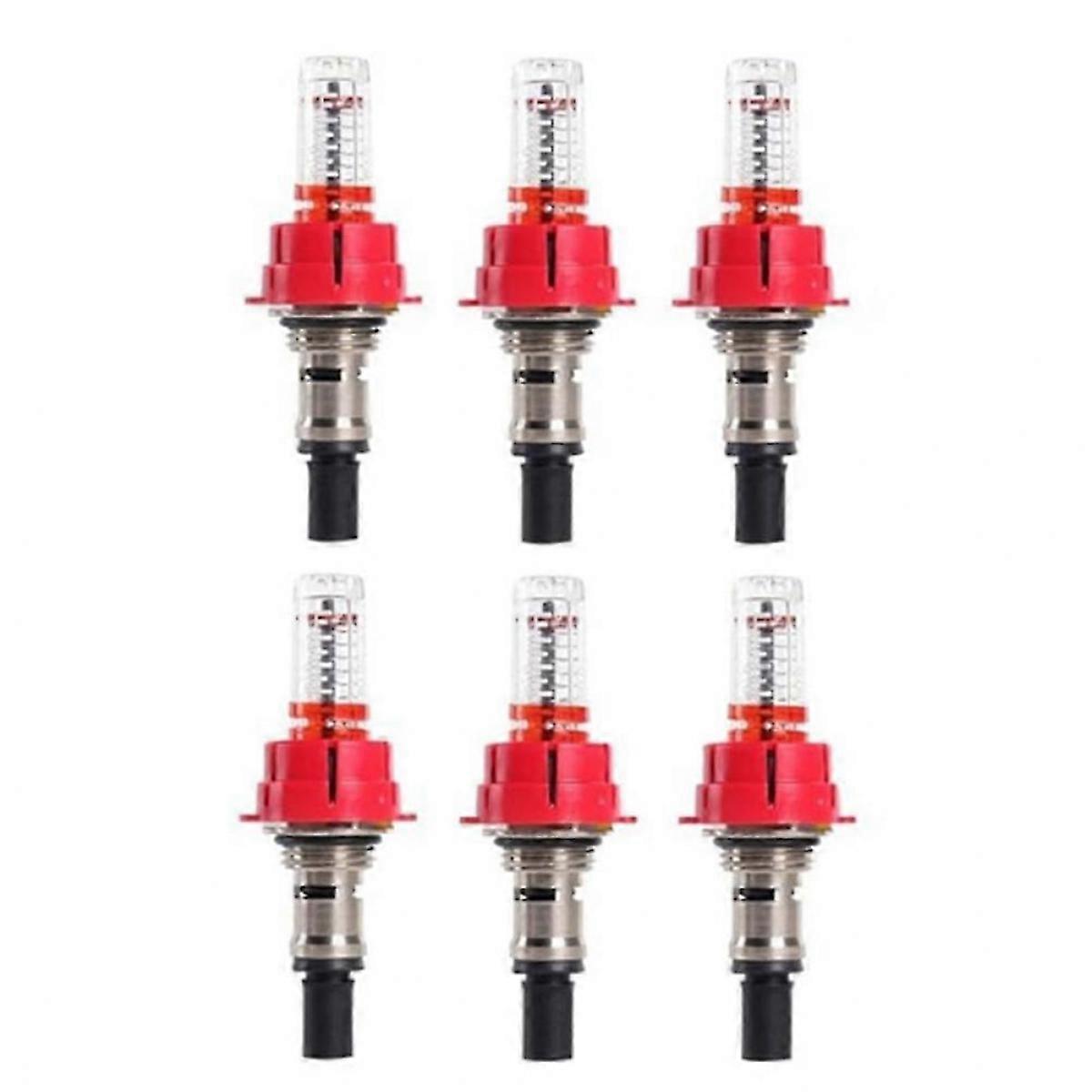6 Pcs Underfloor Heating Manifold Flow Meter, Visual Flow Regulator (1/2)