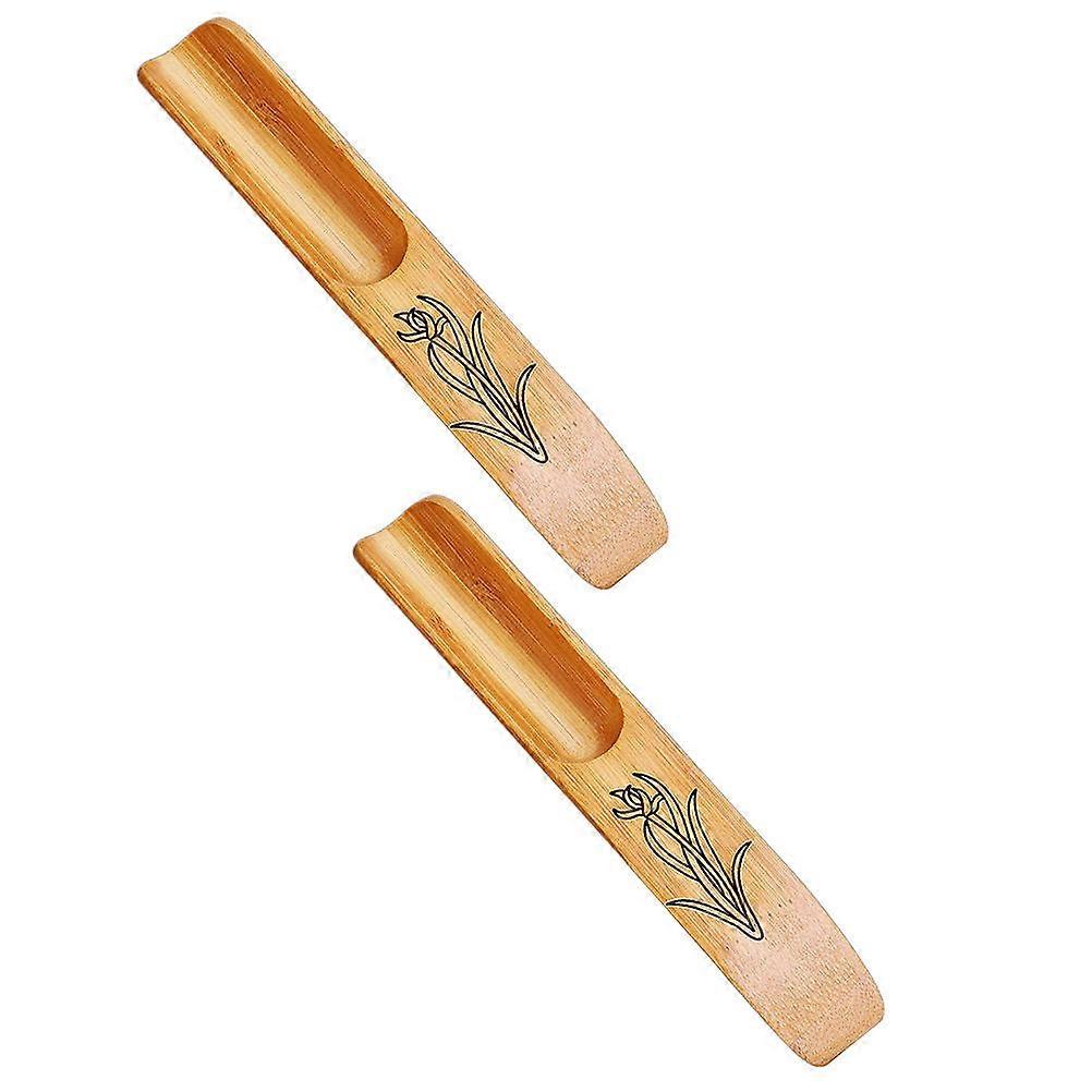 Mini Bamboo Tea Spoons 2Pcs Tea Supplies for Practical Home Use