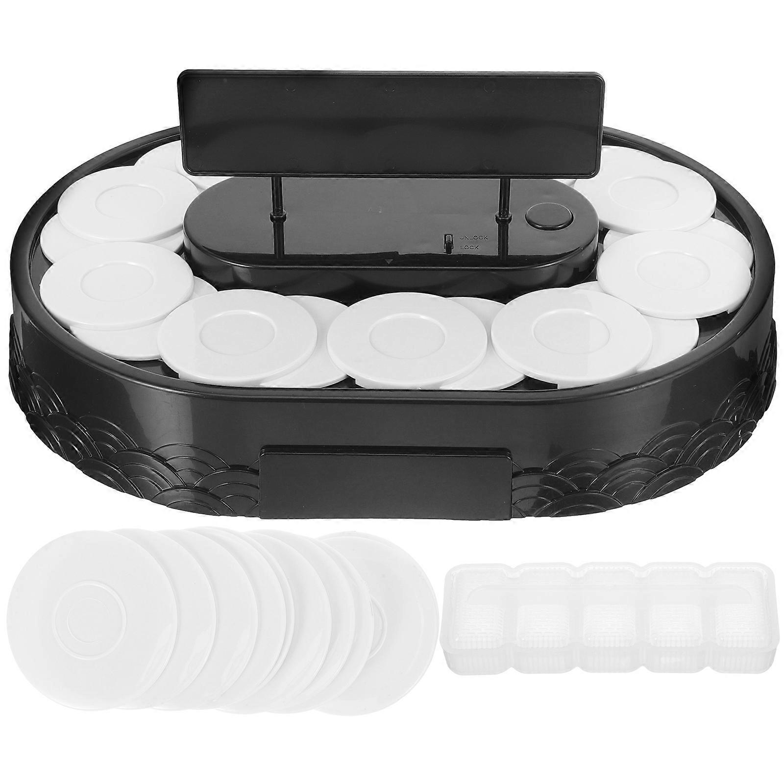 Rotating Sushi Display Stand for Displaying Use 3Pcs Automatic Rotating Turntable