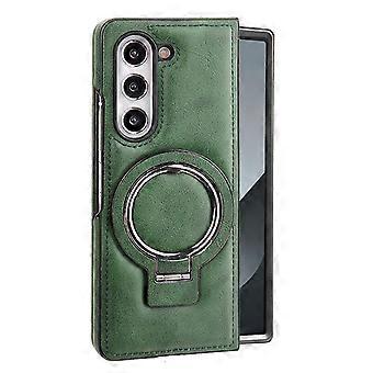 Magnetic Leather Cover Case with Foldable Stand Shockproof Slim Design Green for Samsung Galaxy Z Fold 6