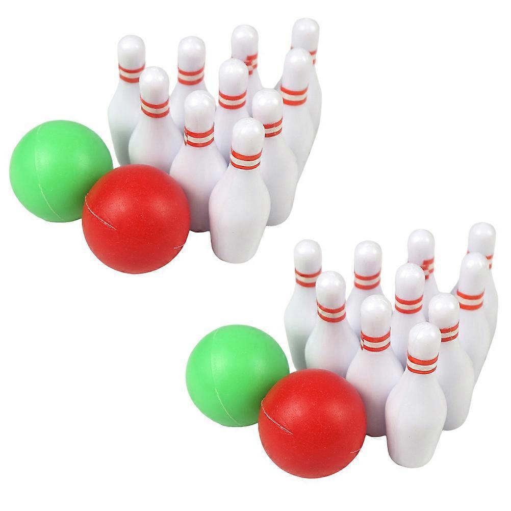 Bowlingkulemodell for barn 2 sett mini bowlingkuler plasttilbehør