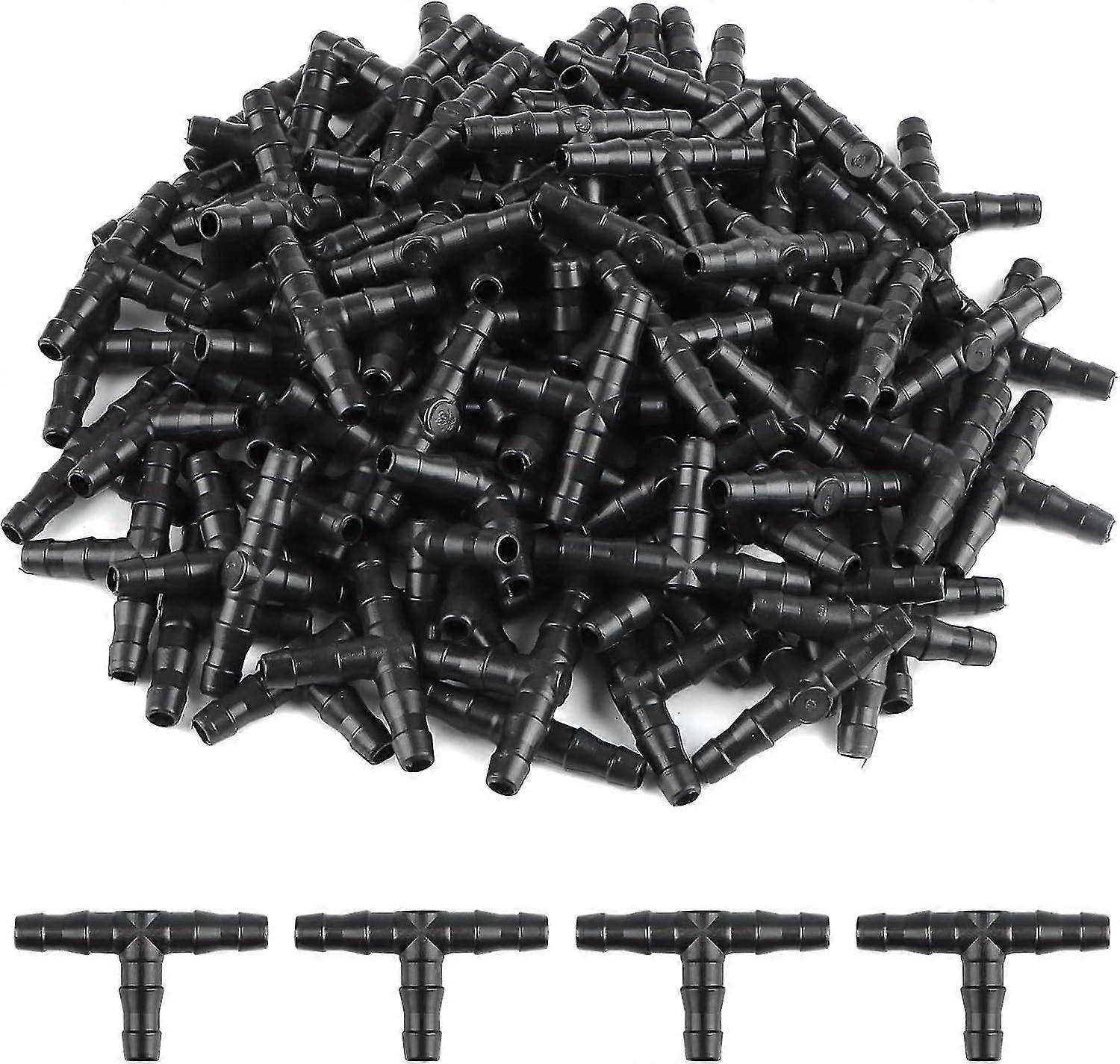 100PCS Tee Pipe Fitting 4/7mm, T Fitting Connector for Irrigation Systems