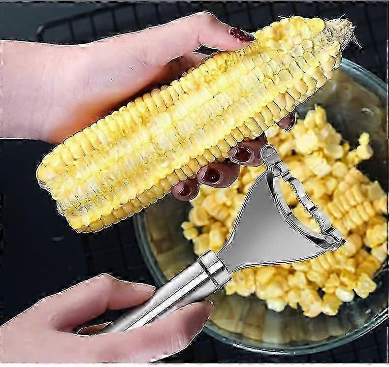 2 pcs stainless steel corn peeler tool for kitchen use