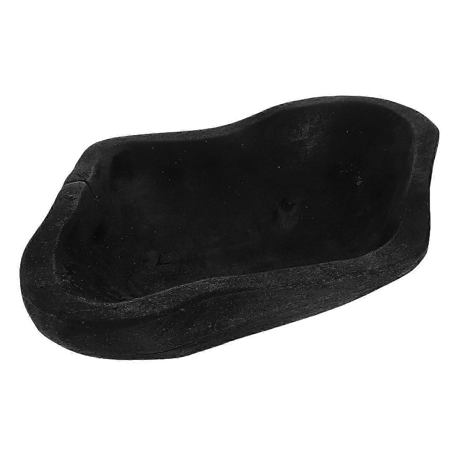 Rustic Wood Root Bowl Handmade for Fruit Serving Black Kitchen Use