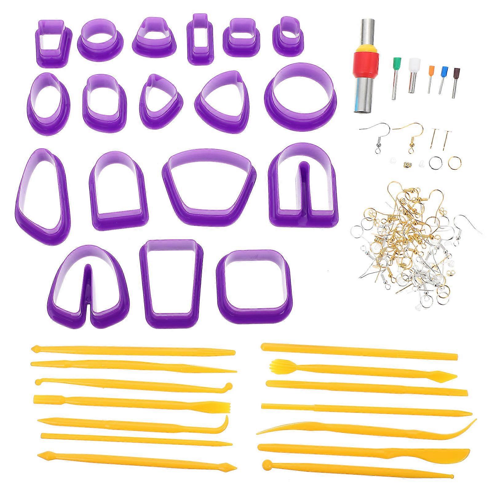 Polymer Clay Cutter for Earring Making with 1Set Plastic DIY Tools