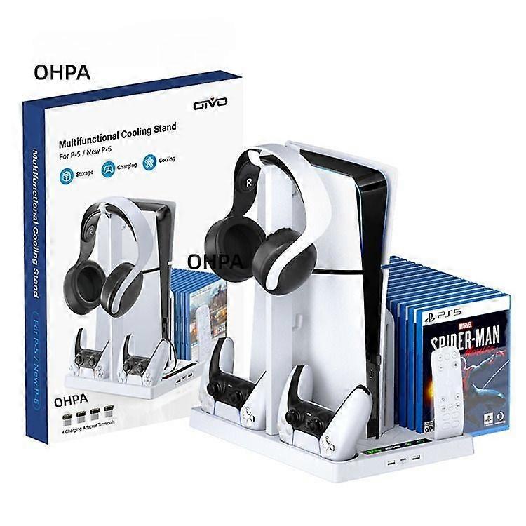Cooling Stand for PS5/Slim Disc & Digital Console, PS5 Cooling & Charging Station