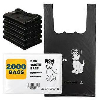 2000 X Dog Poo Bags (Dog Poop Bag/Waste Bags) - Black Tie Handle