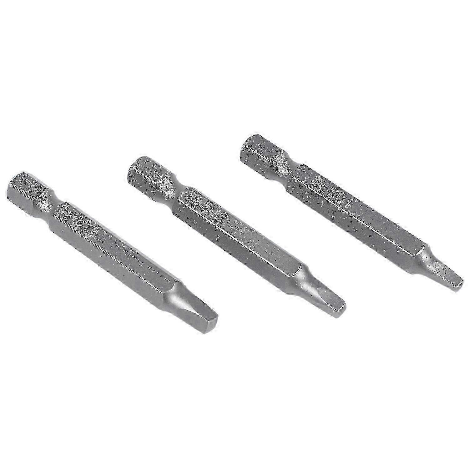 3Pcs 50Mm 1/4 Inch Hex Square Bits Square Head Screwdriver Bits Set YVL