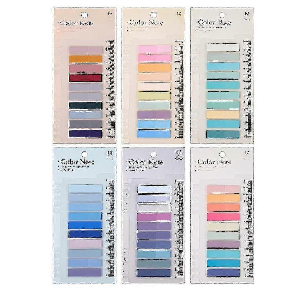 1200 Pcs Sticky Tabs, Repositionable File Tabs Colored Writable Rectangle Bookmarks With Ruler For