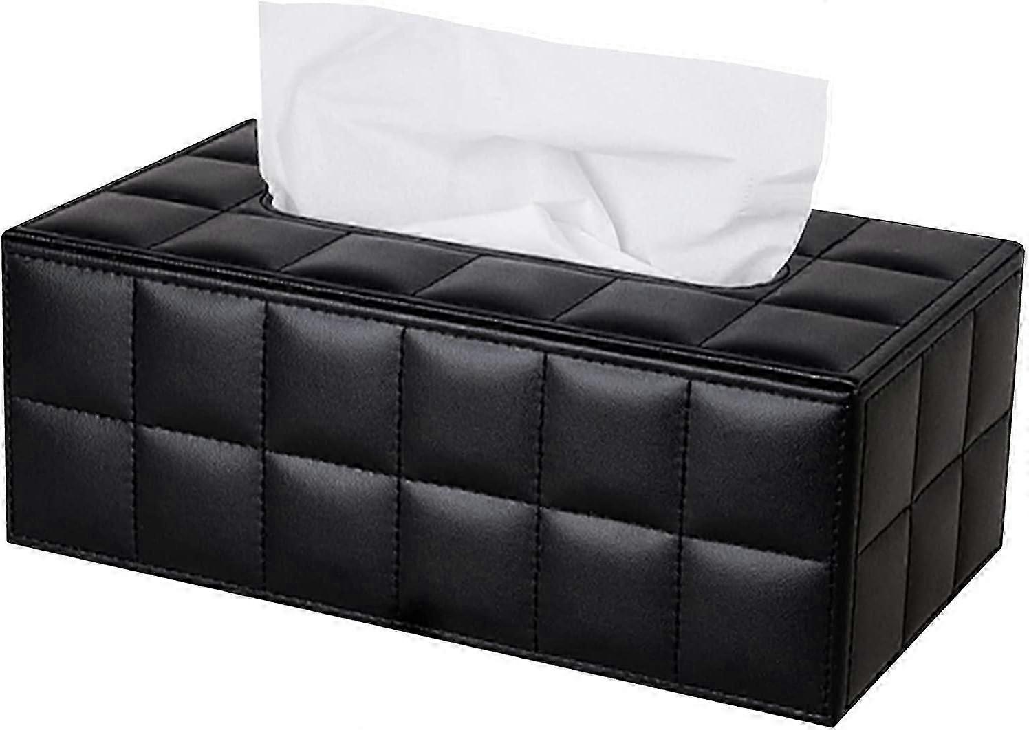 PU Leather Tissue Boxes, Rectangular Tissue Dispenser Tissue Holder for Home Car PD