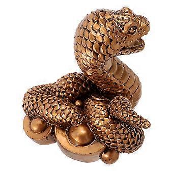 Estátua de Cobra de Resina Estátua de Cobra do Zodíaco Ornamento de Mesa Riqueza de Cobra