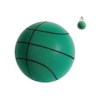 Silent Indoor Basketball Foam Ball for Quiet Dribbling Apartment Practice Easy Grip Green Stripe 7.09inch