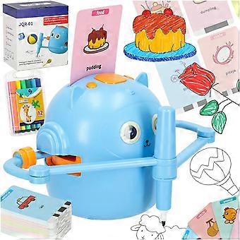 Educational drawing robot learning to write blue
