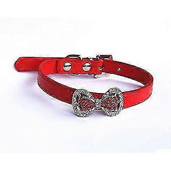 Designer Fancy Cute Leather Bling Strass strikje huisdier kat hond kraag ketting sieraden voor kleine honden katten huisdieren femal