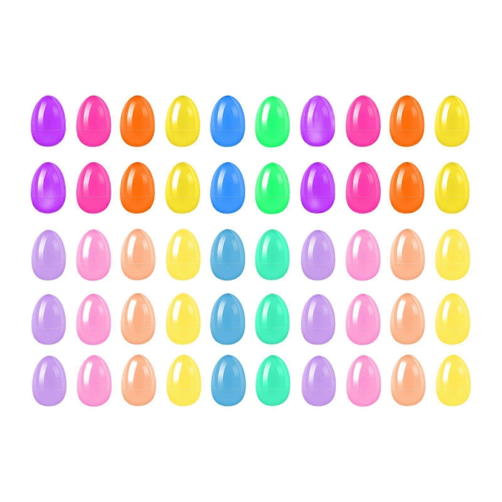 50Pcs Fillable Easter Eggs Fun Empty Easter Eggs for Party Classroom Rewards-ftre