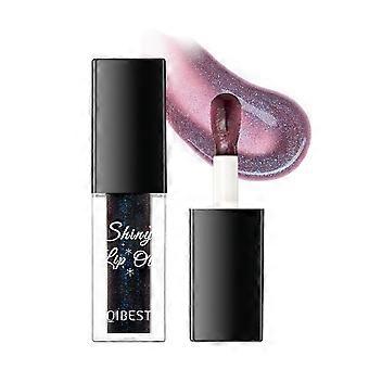 Color Changing Lip Oil with Black Glitter Gloss, pH Responsive, Non-Sticky, Long Lasting Hydration