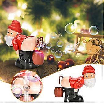 2023 Christmas New Automatic Bubble Machine With Lights, Music, Funny Santa Claus Bubble Toys (60ml Bubble Solution)