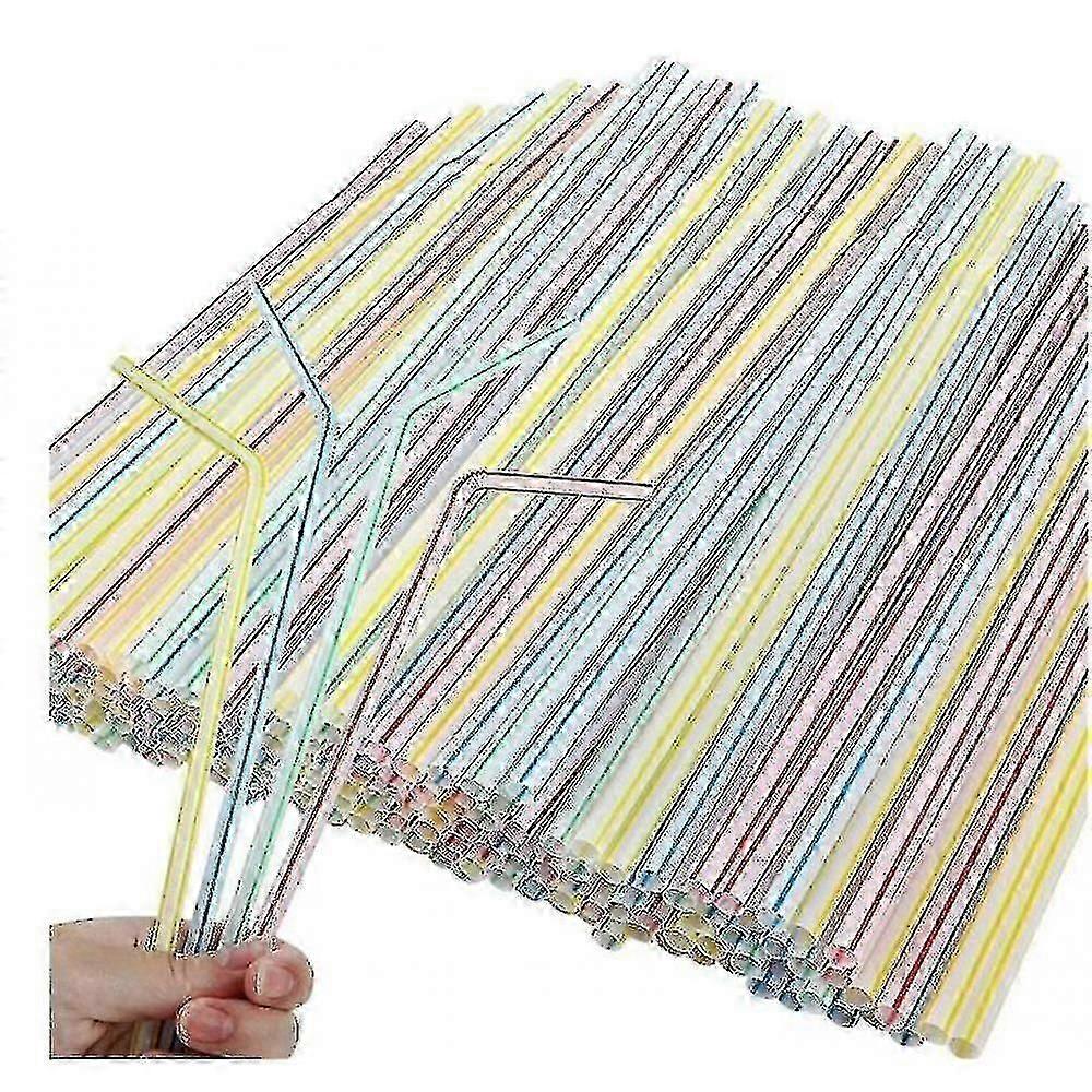 200 Plastikstrohhalme Multicolor