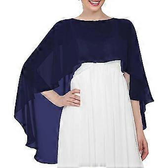 Solid Color Shawl Wrap Shoulder Scarf Multiuse Shoulder Wrap Breathable and Portable For Evening Gowns Daily Wear  Deep navy blue