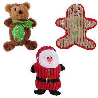 Christmas Squeaky Dog Toys Pet Bite Chew Toy Plush for Pets 3Pcs