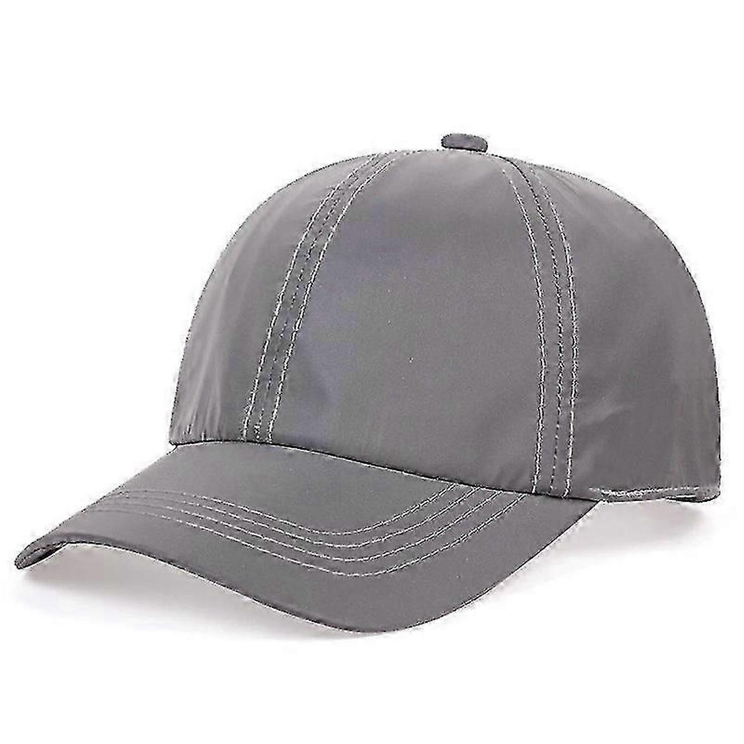 Silver Reflective Hat,Adjustable Reflective Baseball Caps,Casual Night Hat Flash