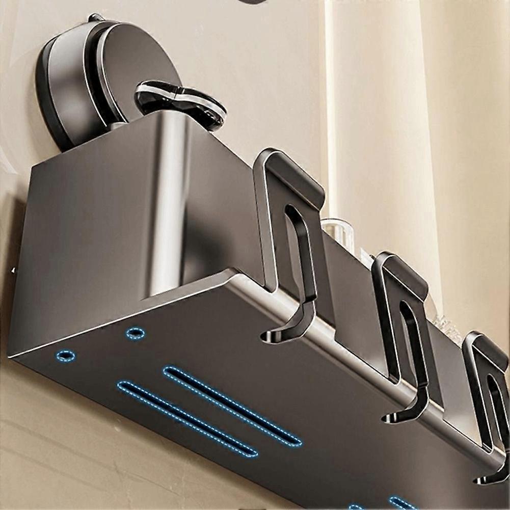 Suction Cup Toothbrush Storage Rack Wall-Mounted Integrated Hook Toothpaste Dispenser Rust-Proof Detachable