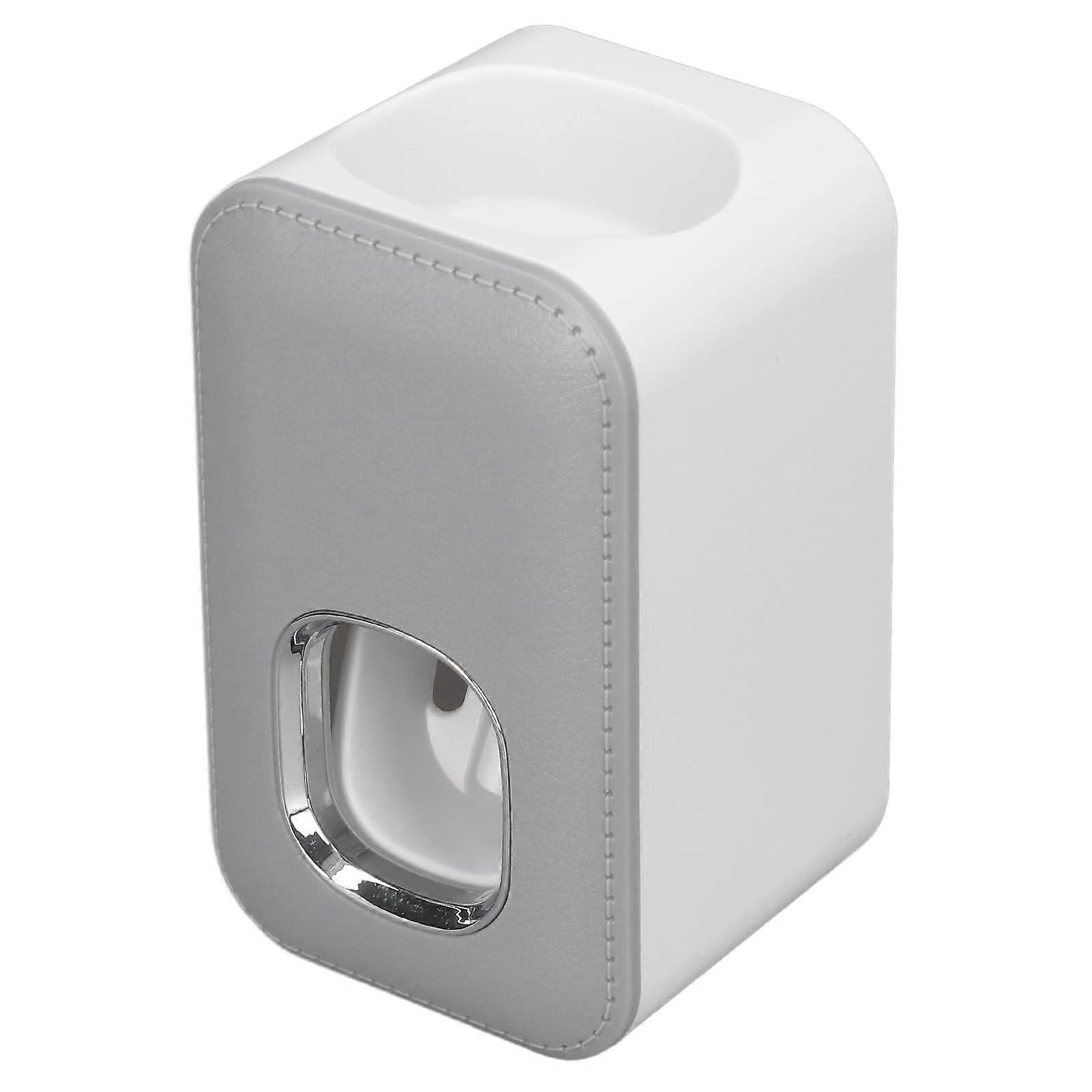 Wall Mounted Automatic Toothpaste Dispenser, Grey Handsfree Squeezer with Detachable Panel and Flexible Thread Interface