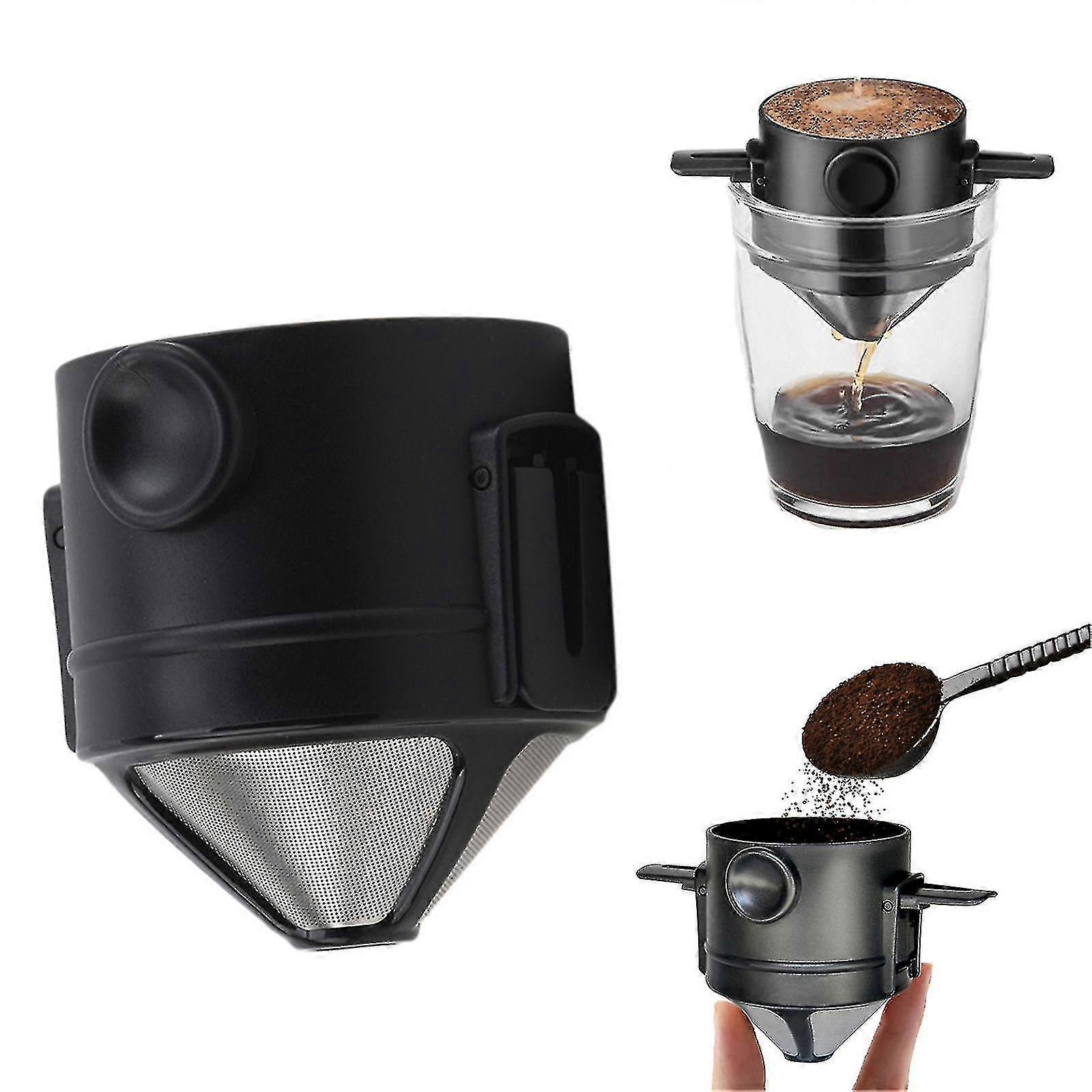 Coffee Filter Foldable Brewing Stainless Steel Filter Suitable compatible with Any Cup
