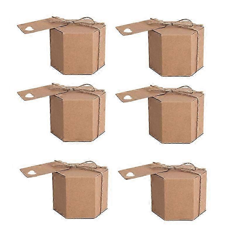 50PCS Hexagonal Paper Candy Boxes for Party Gift Packaging