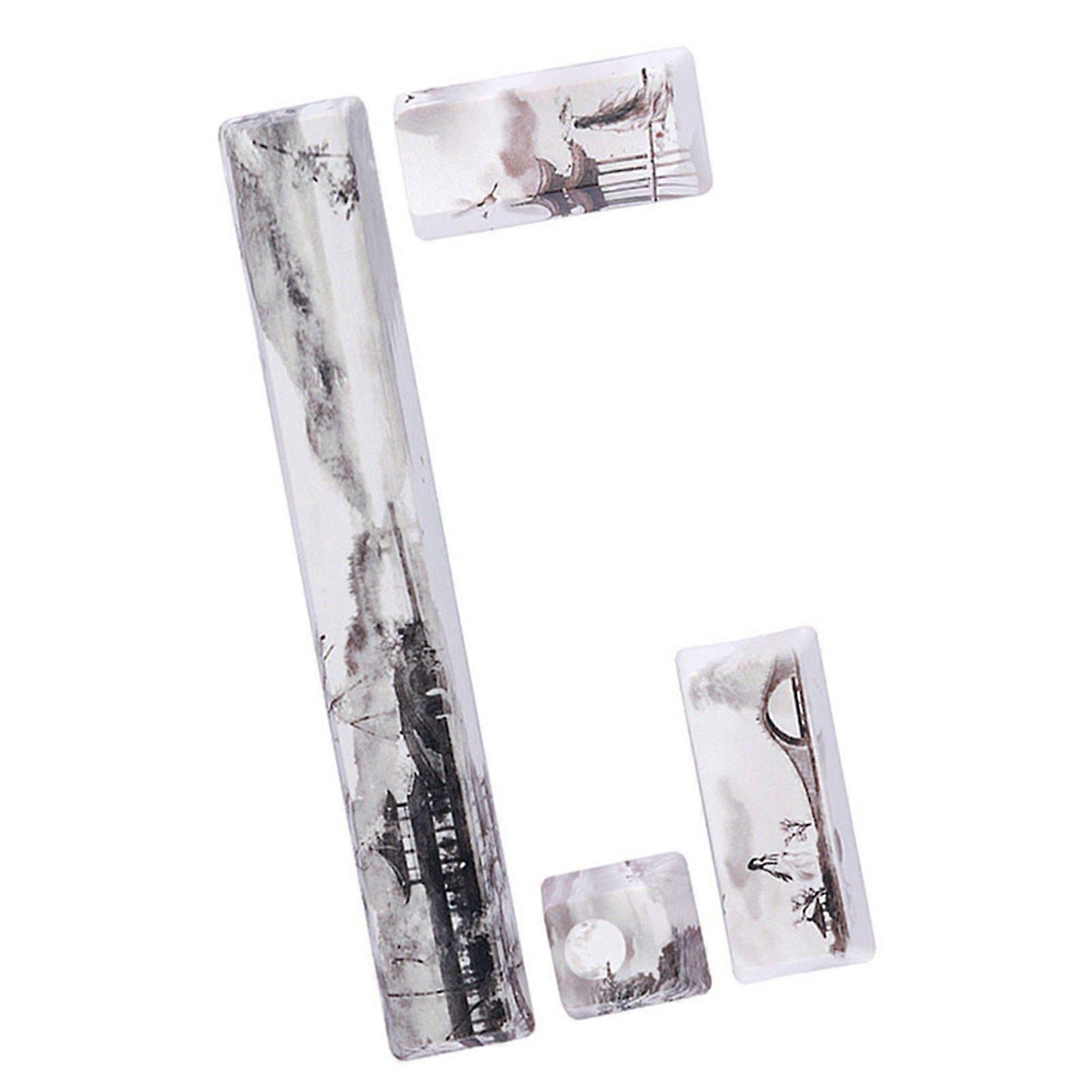 Landscape Pattern DIY Keycaps SpaceEScEnterNumpad Enter Keycap for Mechanical Keyboards(Landscape Pattern, 4Pcs )