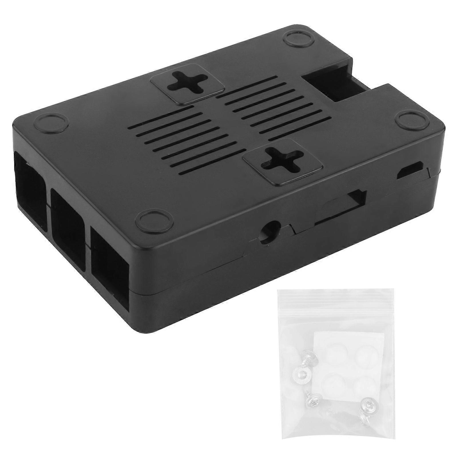 Protective Case Cover ABS Shell Enclosure Accessory Component for Raspberry Pi 3B 3B+(Black )
