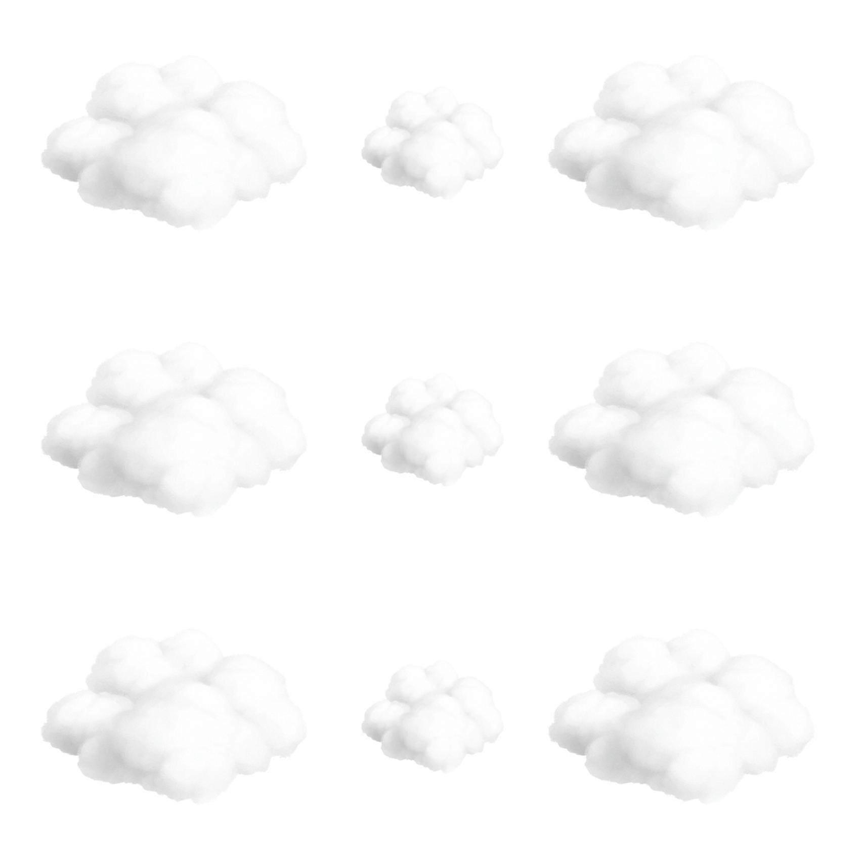 9PCS Clouds Decorations compatible with Ceiling, Cotton Simulation Hanging Cloud Decoration, 3D Artificial Clouds Props