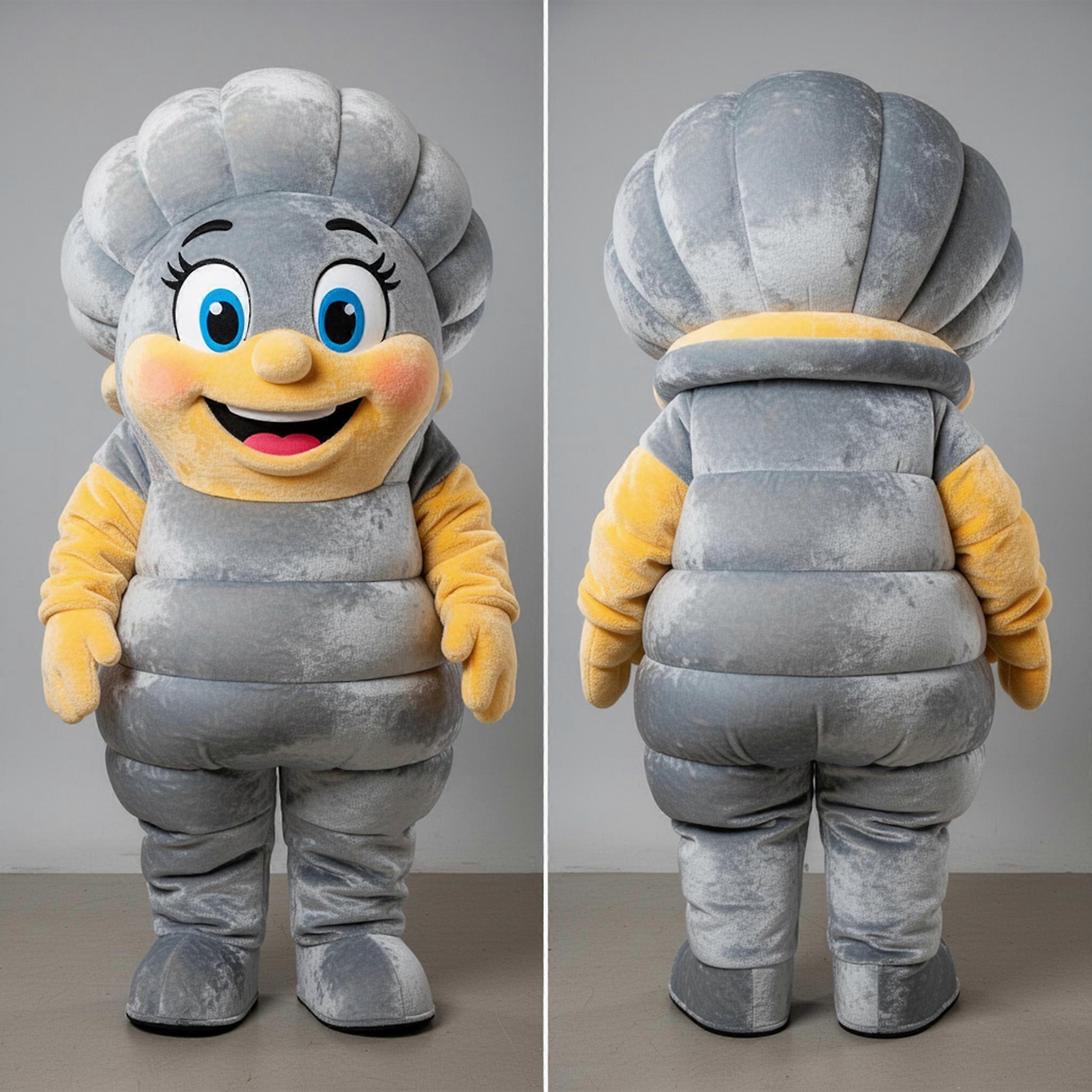 MASTICOT Velvety Silver Clam Chowder Mascot
