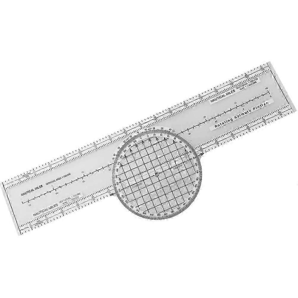 ABS Aviation Flight Navigation Plotter 360-Degree Rotating Aviation Plotter Slide Ruler Used for Pilot Training