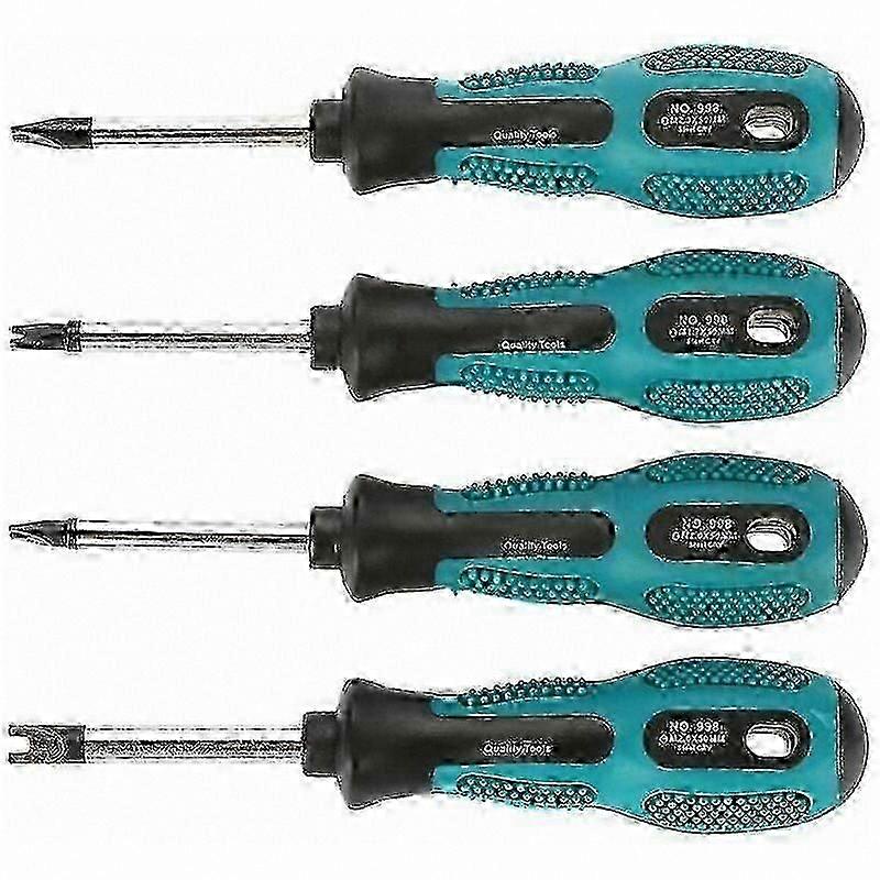 Magnetic U-Fork Screwdriver Set 4-Piece Slotted Hand Tool Kit