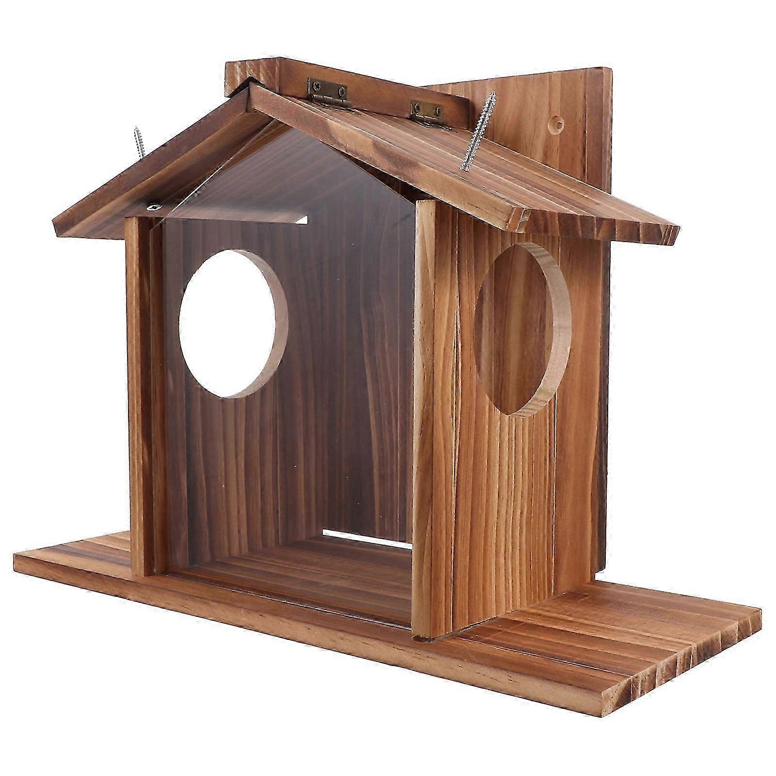 Wooden Squirrel Feeder House