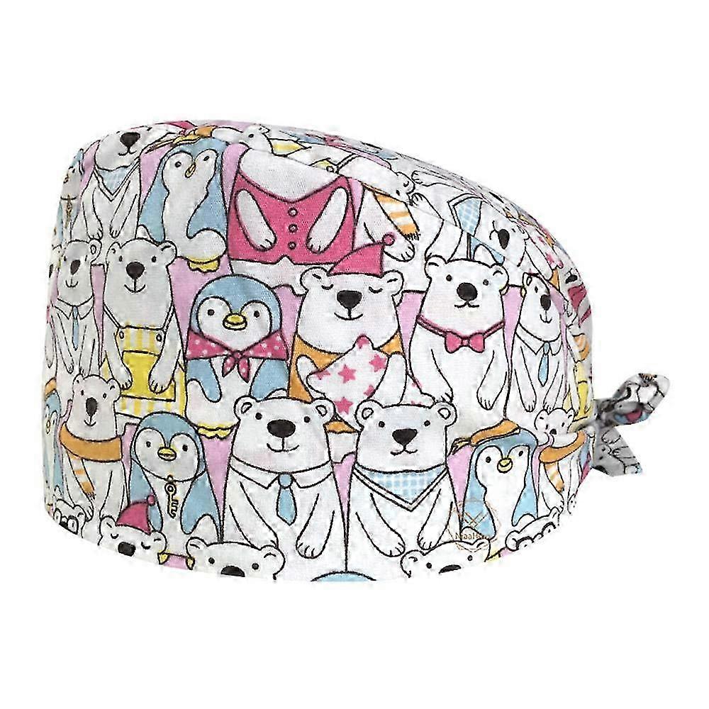 Adjustable Cotton Scrub Caps with Satin Lining