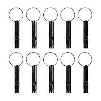 10 Pc Emergency Whistle Super Loud Outdoor Safety Whistles for Life Saving Hiking Camping and Pet Training Black