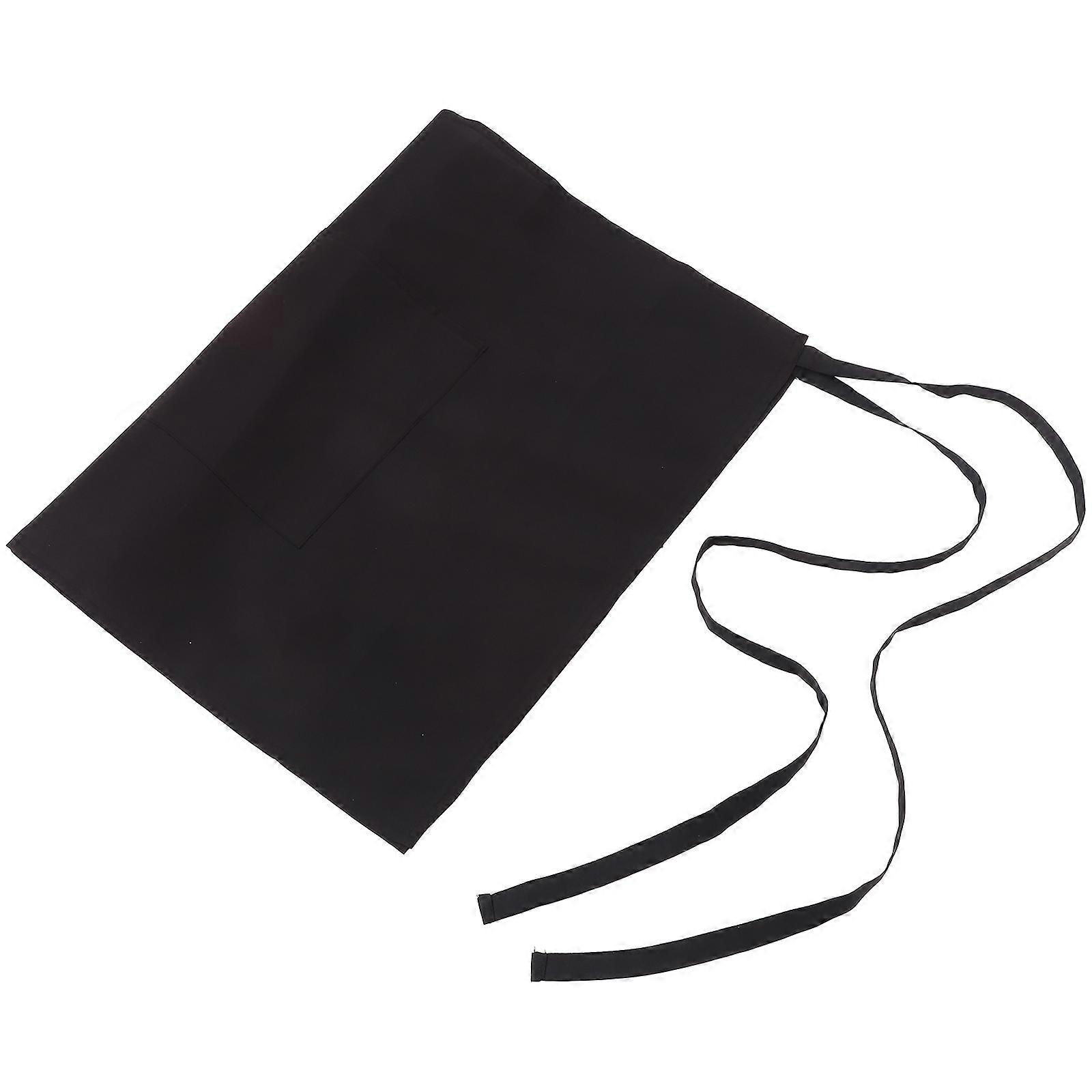 Practical Black Half-Length Cooking Apron for Kitchen Use 1Pcs
