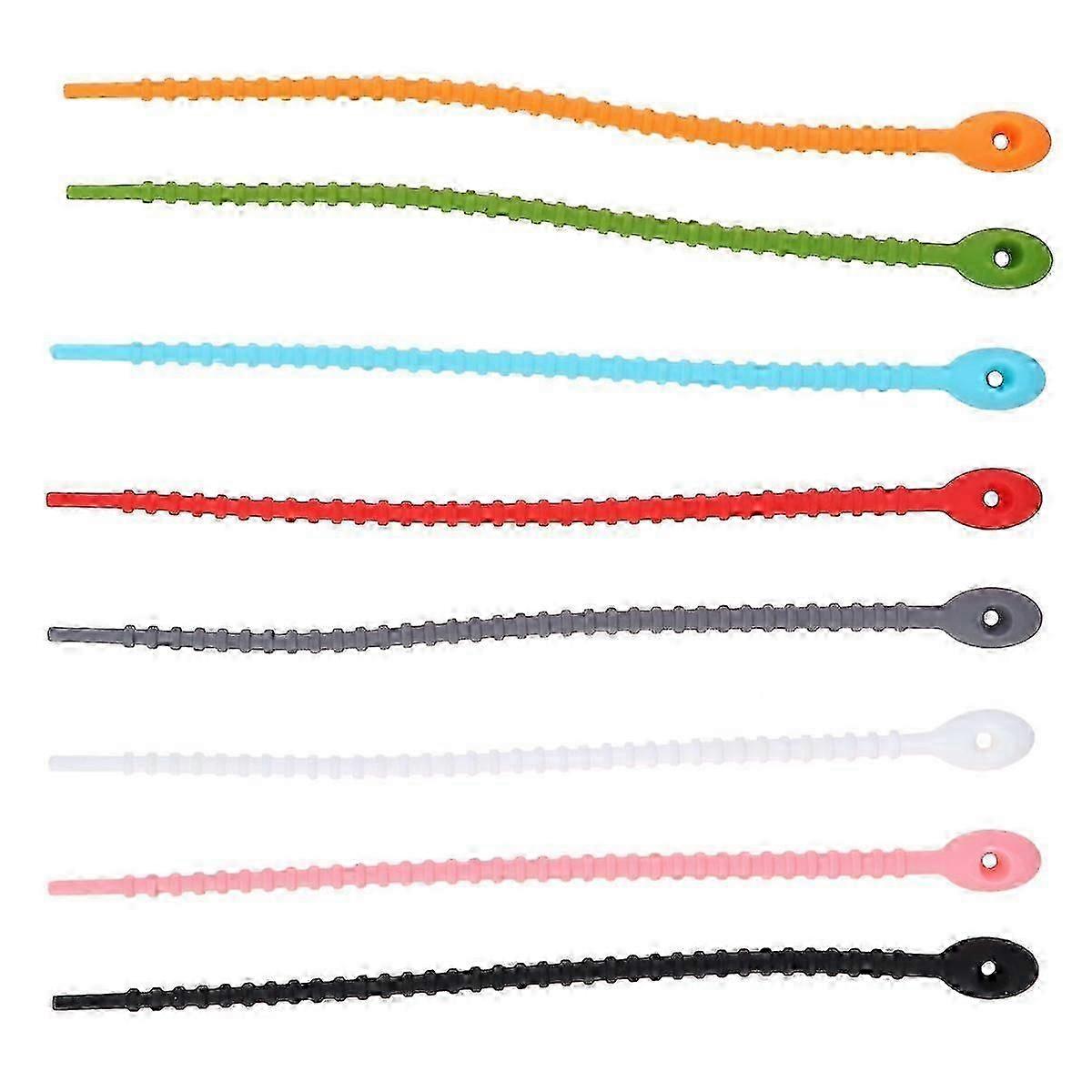 Reusable Silicone Self Locking Cable Ties Rings 10 Pack
