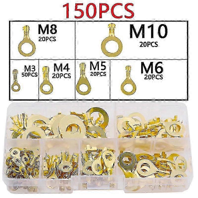 150pcs Metric Brass Ring Terminals