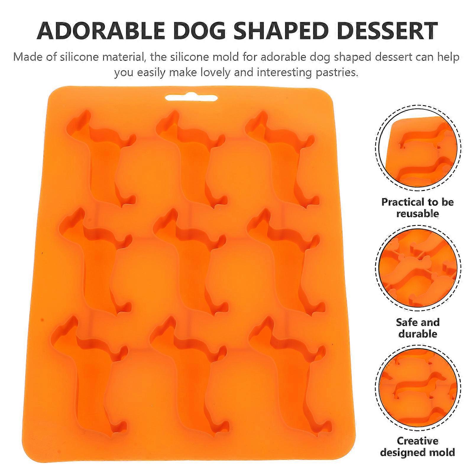 Chocolate Making Mold Silicone Dog Pattern Cute 2Pcs Set