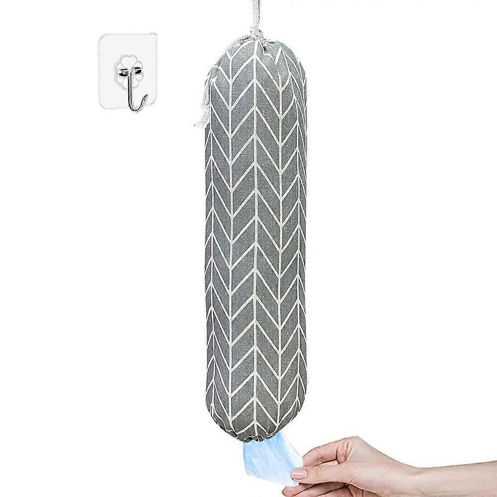 Wall Mount Plastic Bags Storage Bag Washable Multi-functional Extraction Garbage Holder Space-saving with Hook